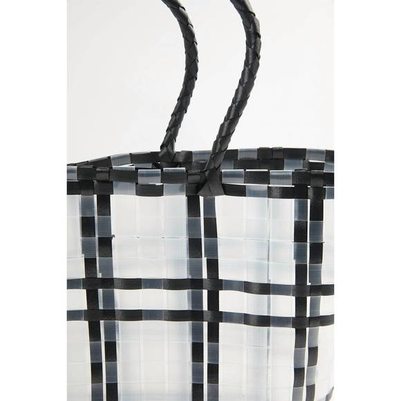 NEW LUCCA hamptons basket tote in black - Picture 2 of 3